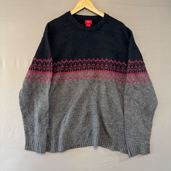 Mossimo Men’s Black/Grey Lambswool Blend Sweater Size XL 2000s Style - Picture 1 of 8